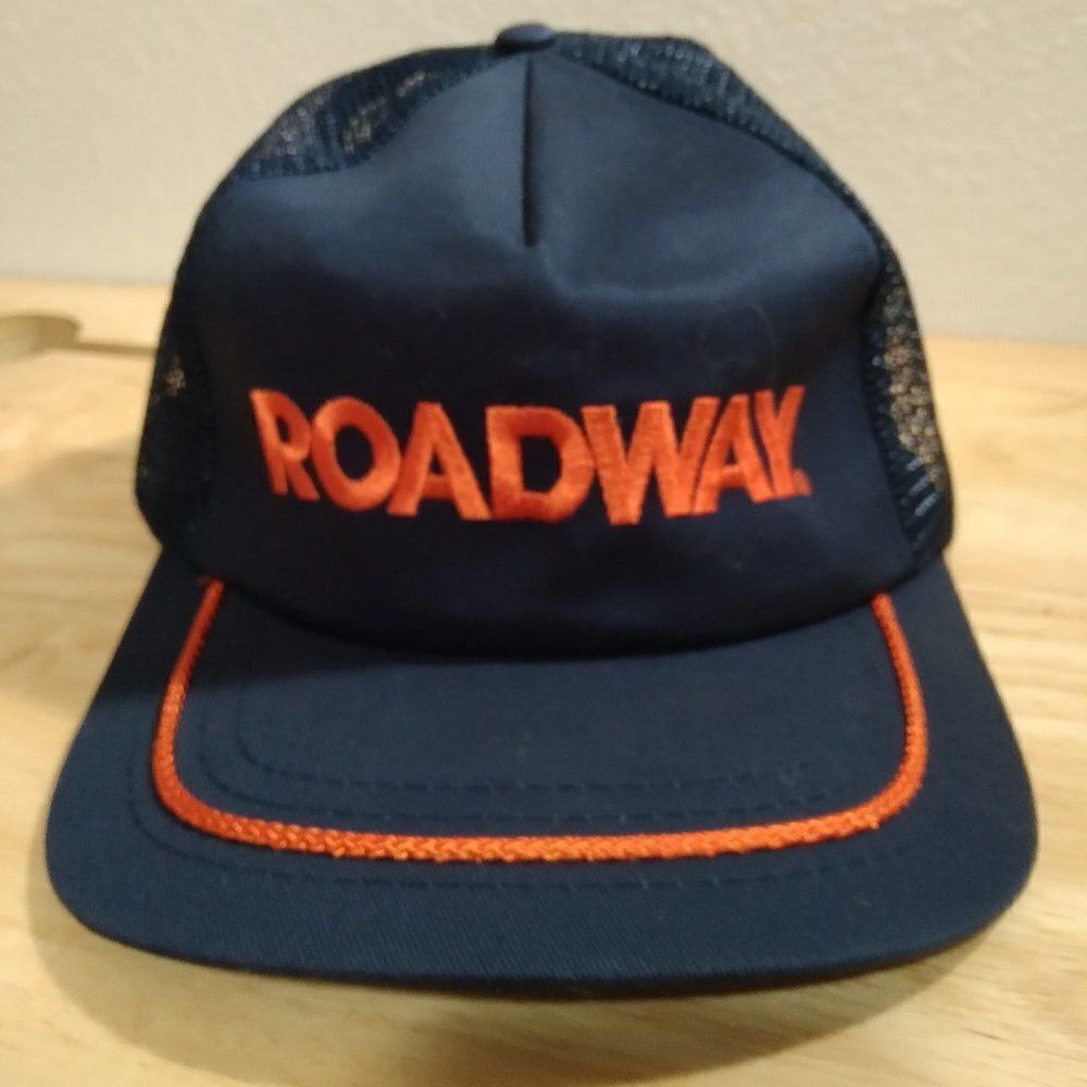 Vintage Roadway Spell Out Logo Rope Mesh Trucker Snap Back Hat